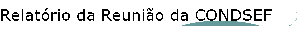 Relat�rio da Reuni�o da CONDSEF